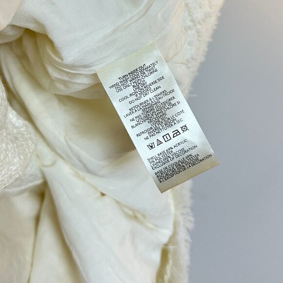 Anthropologie BHLDN Ella V-Neck Pearl Tweed Mini Dress in White Size Medium - Picture 11 of 15